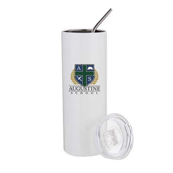 20 oz. Stainless Steel Tumbler with Straw & Lid Sublimated Logo - Sublimated Logo Thumbnail