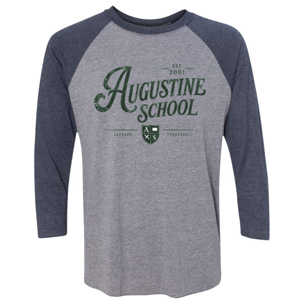 Next Level - Unisex Triblend Three-Quarter Raglan T-Shirt - Printed Logo Thumbnail
